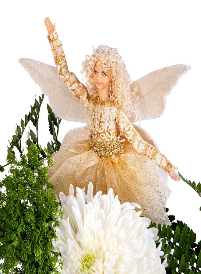STP GOODS Christmas Decor Collectible Doll 12" Figurine for Home Decor & Holiday Posable Fairy Doll Indoor Christmas Seasonal Decoration Collectible Doll (Fairy in Gold) - Image 3